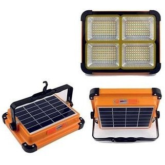 چراغ شارژی 600 وات با پنل خورشیدی | پروژکتور پرنور 288 عدد LED مناسب فضای باز و قطعی برق
