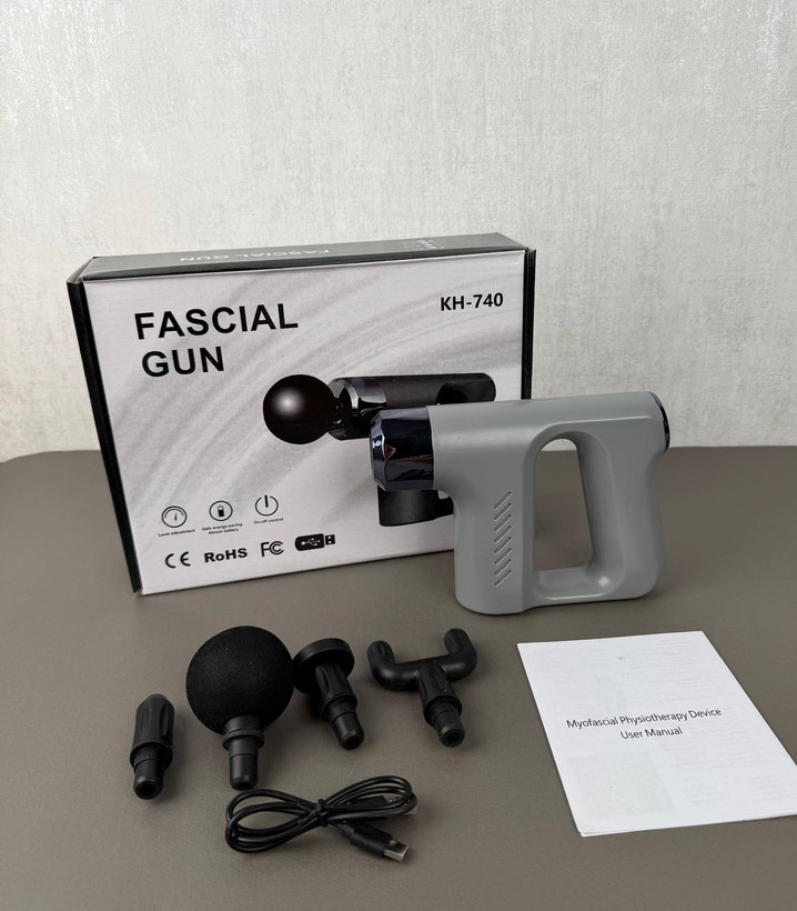 ماساژور تفنگی اورجینال مدل KH-740 | ماساژور ضربهای شارژی ۶ سرعته با ۴ سری