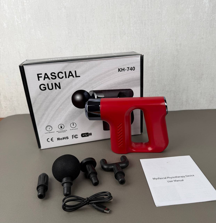 ماساژور تفنگی اورجینال مدل KH-740 | ماساژور ضربهای شارژی ۶ سرعته با ۴ سری