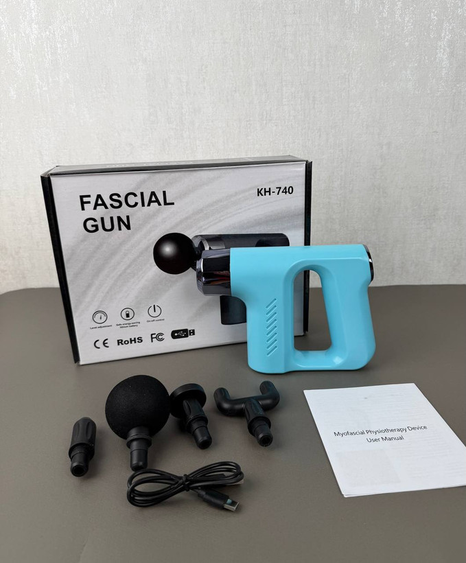 ماساژور تفنگی اورجینال مدل KH-740 | ماساژور ضربهای شارژی ۶ سرعته با ۴ سری