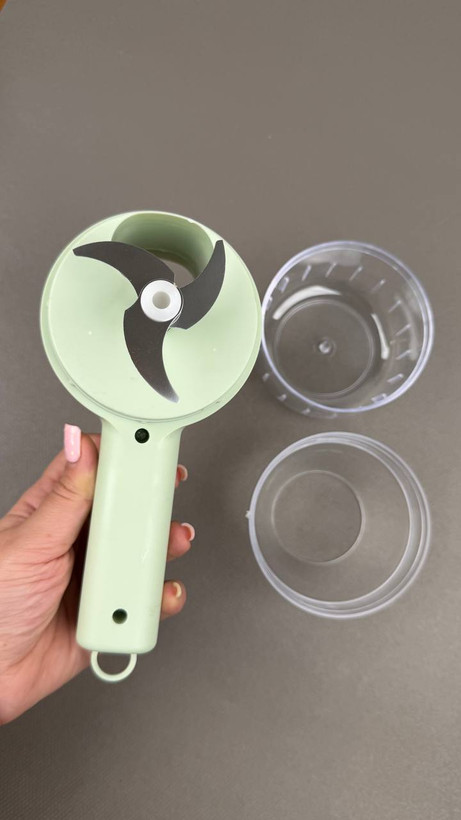 خردکن شارژی ۴ کاره فود چاپر | اسلایسر، پوستکن و برس شستشو مدل Food Chopper