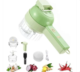 خردکن شارژی ۴ کاره فود چاپر | اسلایسر، پوستکن و برس شستشو مدل Food Chopper